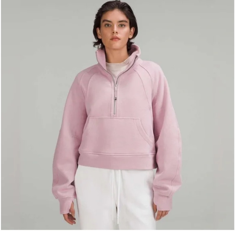 Lululemon Scuba Oversized Funnel Neck Half Zip - Pink Peony - XS/S
